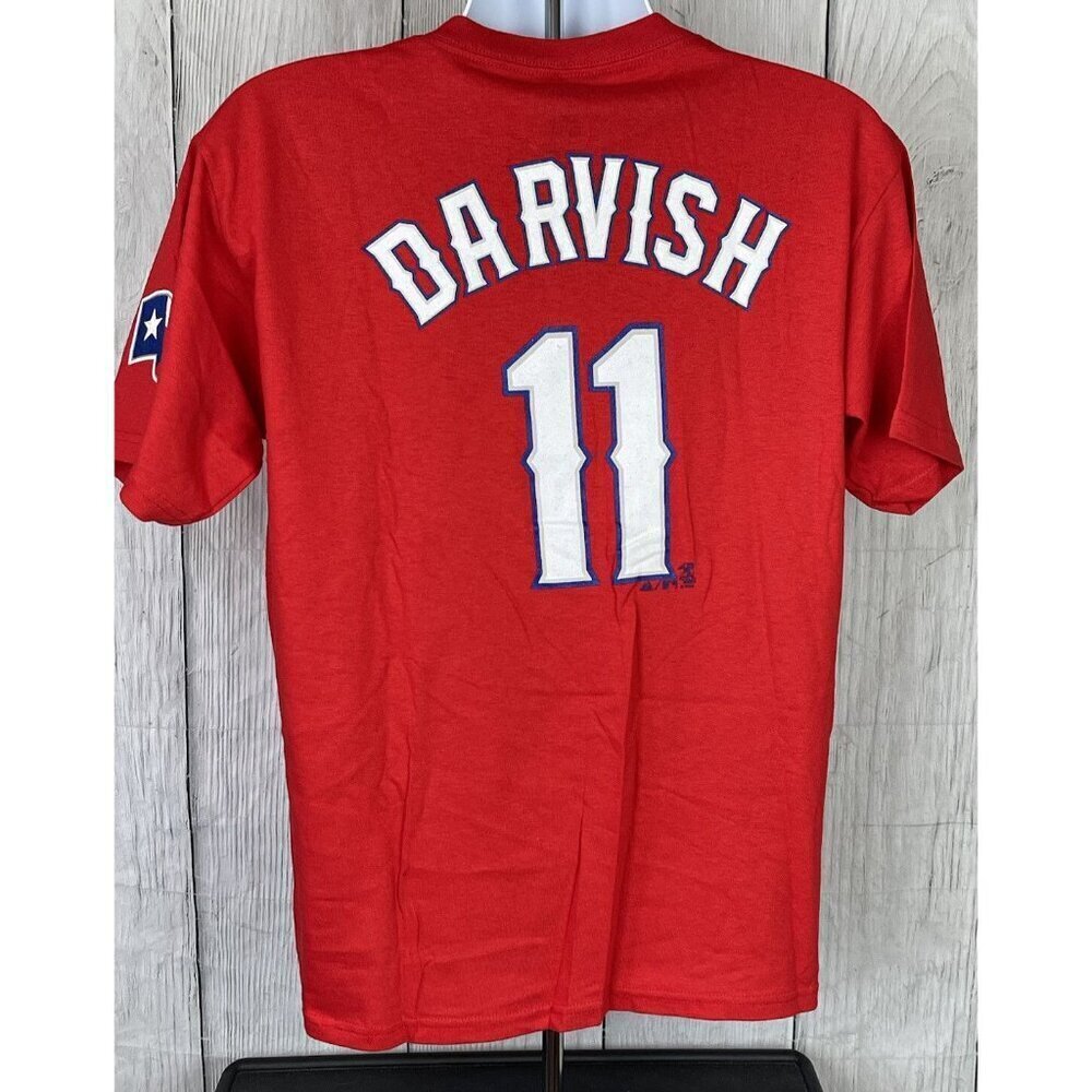 NWT MLB Yu Darvish Texas Rangers Youth XL Red Short Sleeve Jersey Shirt #11 - Picture 4 of 6